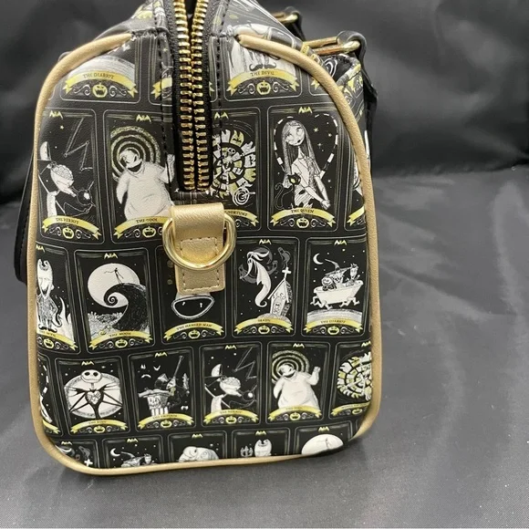 Disney The Nightmare Before Christmas Tarot Card Black and Gold Satchel